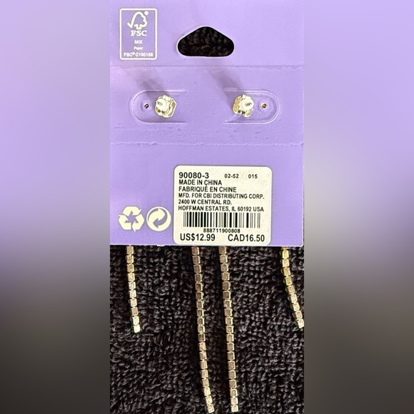 Claire's Sparkling Faux Crystal Knotted Loop Earrings - Picture 6 of 6